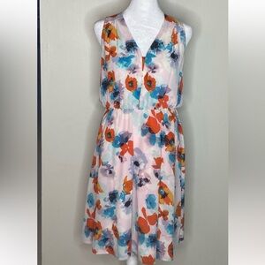 Rebecca Taylor - Watercolor Floral Poppy Print Silk Dress - Size 4